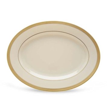 Lenox Lowell Gold Banded Ivory China 13-Inch Oval Platter