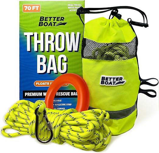 Water Throw Bags for Water Rescue Rope Throw Line Bag Water Rescue Equipment Throw Rope Bag Rescue Throw Bag with Rope as Kayak Throw Bag or Larger Boat Rope Bag