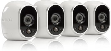 Arlo Smart Security - 4 Add-on HD Security Cameras (Base Station Not Included), 100% Wire-Free, Indoor/Outdoor with Night Vision (VMC3430)
