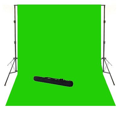 ePhoto 10' X 12' Video Photography Studio Chroma Key Chromakey Green Screen Cotton Muslin Backdrop Seamless and Background Supporting System Kit with Carrying Case