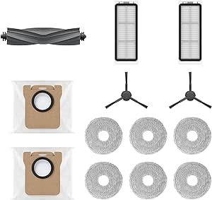 dreame Replacement Accessories Compatible with L20 Ultra, Auxiliary Cleaning Kit, Accessory Kit Includes 1 Main Brush, 2 Side Brushes, 2 Filters, 2 Dust Bags, 3 Pairs (6pcs) of Mop Pads