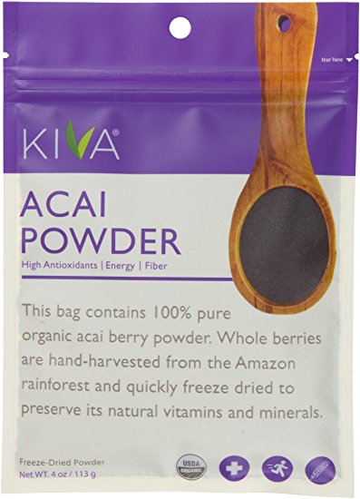 Kiva Organic Acai Berry Powder - Non-GMO, Raw, Vegan, 4.0-Ounce Pouch