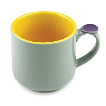 Omniware 1100480 Hemisphere Mug with Thumb Rest, Gray/Yellow