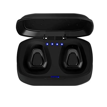 FORNORM Bluetooth Earphone, True Wireless Earbuds Stereo Sound Headphones Noise Reduction with Charging Dock, One key Operation, Separately Connection, Black