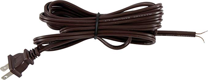 GE Lamp Cord Set with Molded Plug, 8-Foot, Brown 54435