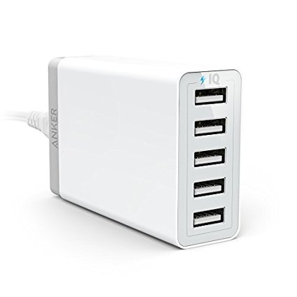 Anker 40W/8A 5-Port USB Charger PowerPort 5, Multi-Port USB Charger for iPhone 6/6 Plus, iPad Air 2/Mini 3, Samsung Galaxy S6/S6 Edge and More