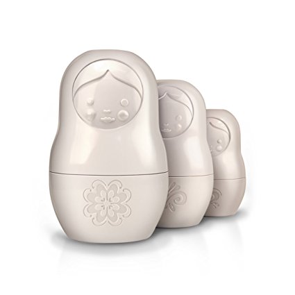 Fred & Friends M-CUPS White Matryoshka Dry Measuring Cups, Set of 6