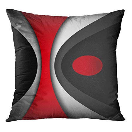 Emvency Throw Pillow Cover In Modern Abstract Style Decorative Pillow Case Red Home Decor Square 18 x 18 Inch Cushion Pillowcase