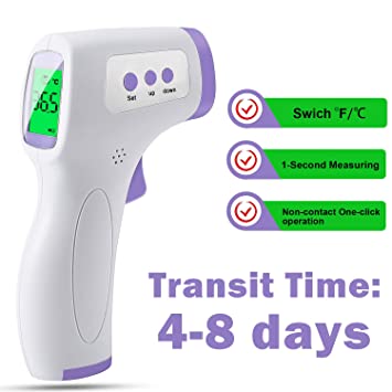 Bodyguard Digital Infrared Forehead Thermometer, Non-Contact Thermometer for Baby Kids Child and Adults, No Touch Forehead Temperature Gun with Celsius Fahrenheit and LCD Display (White)