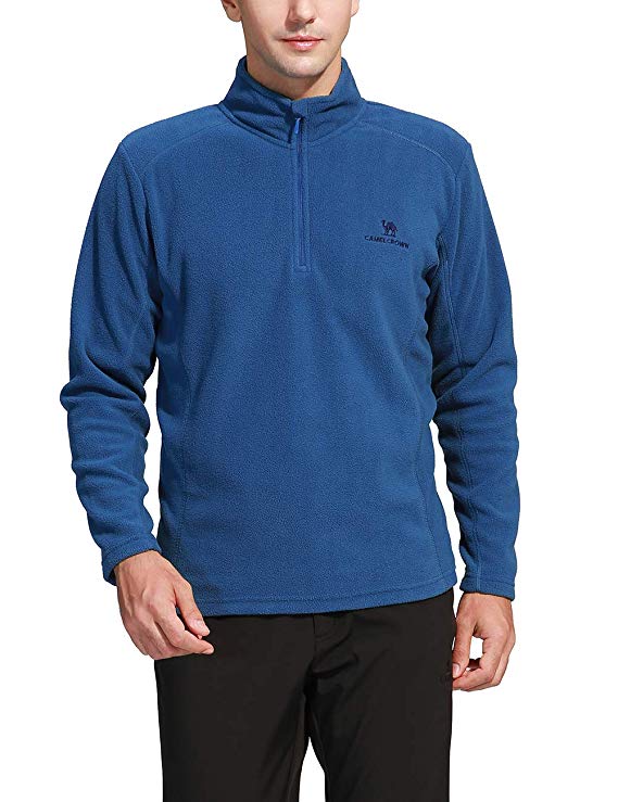 Camel Crown Half Zip Fleece Jacket Men Long Sleeve Pullover Lightweight Outdoor Sweatshirt