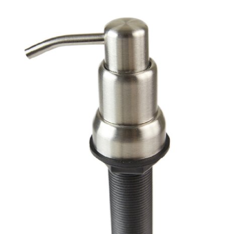 Stainless Steel Sink Soap Dispenser (Satin) - Large Capacity 13 OZ Bottle - Easy Installation - Well Built and Sturdy Countertop Dispenser