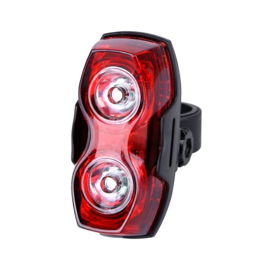 LE LED Bike Lights Battery Powered  2 LEDs 3 Light Mode Options 2 AA Batteries Included Waterproof Tail Lights Rear Bike Light Used for Safety and Warning