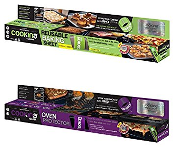 Cookina Cuisine & Gard Non-Stick Cooking Sheet and Oven Protector Combo Pack, Tan