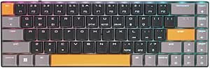 Cherry MX-LP 2.1 Compact Wireless Gaming Keyboard. RGB MX Silver Speed Switches. RGB Lighting Low-Profile MX Precision switches. 65% Size. 68 Keys. (Black & Orange)