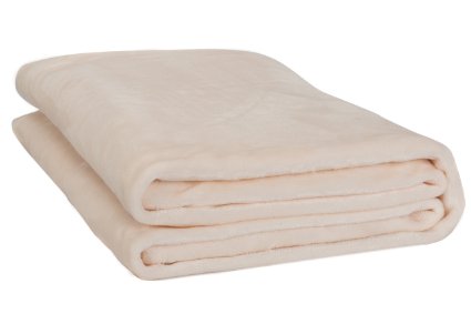 Amor&Amore Super Soft Warm Microplush Flannel Blanket,Queen Size 90 x 90 Inches,Ivory