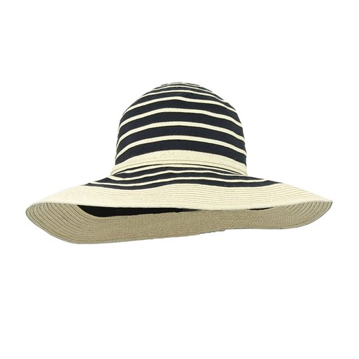 Packable UV Ribbon Straw Sun Hat, Large 4.75 In Wide Brim, Foldable UPF 50