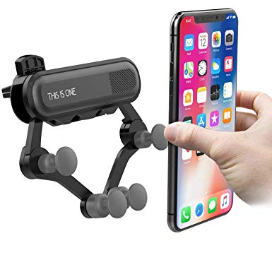 Car Phone Mount,Car Mount for Cell Phone Air Vent Gravity Phone Holder for Car Compatible with iPhone Xs MAX X XR 8 7 6 Plus,Samsung Galaxy S9 Plus/S8 /Note9 and More (Silver)