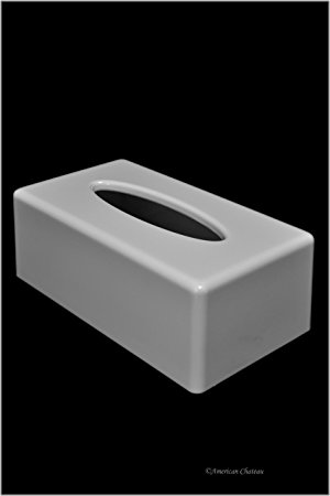 White Acrylic Rectangular Kleenex Tissue Dispenser Box Cover Holder