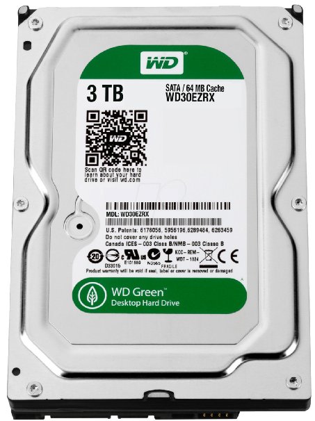 Western Digital Caviar Green 3 TB (3tb) SATA III 64 MB Cache Bare/OEM Desktop Hard Drive for PC, Mac, CCTV DVR, NAS, RAID- 1 Year Warranty