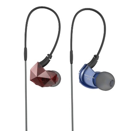 Sound Intone E6 Sports Earphones, Stereo In-Ear Headphones with Microphone, Remote, and Volume Control ,Tangle Free, Noise Isolating , for iPhone, iPod, iPad, MP3 Players, Samsung, Nokia, HTC, Nexus,etc (Blue&red)