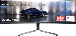 AOC Agon PRO PD49 Porsche Design 49" OLED Gaming Monitor, DQHD 5120x1440 240Hz 1ms, 1800R, USB-C PD 90W, AMD Free-Sync Premium Pro, Height Adjustable Stand