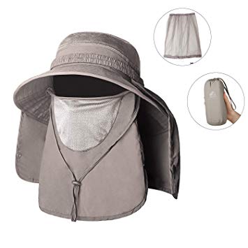 Unigear Fishing Hat, UPF 50  UV Protection Sun Hat with Mosquito Net, Removable Neck and Face Flap for Safari, Hiking, Gardening, for Men & Women