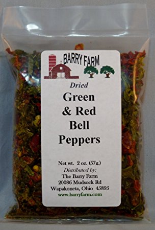 Dried Red and Green Bell Pepper Dices, 2 oz.