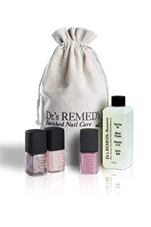 Dr.'s REMEDY Enriched Nail Polish, SMART START Pink Kit With Free Remedy Remover and Signature Jute Bag, 5.7 Fluid Ounce