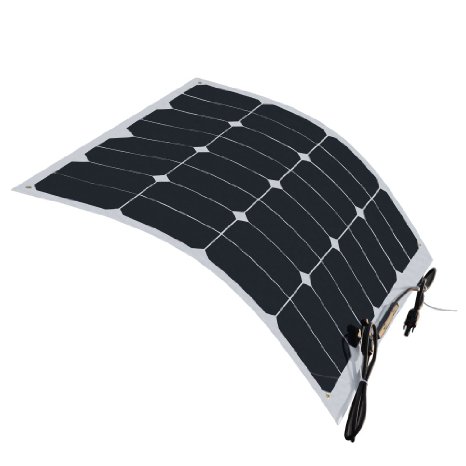 HQST 50 Watt 12 Volt Monocrystalline Flexible Solar Panel