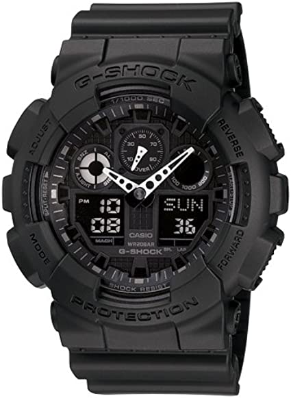 G Shock Combination Miltary Watch-Matte Black model number is GA-100-1A1CU Casio