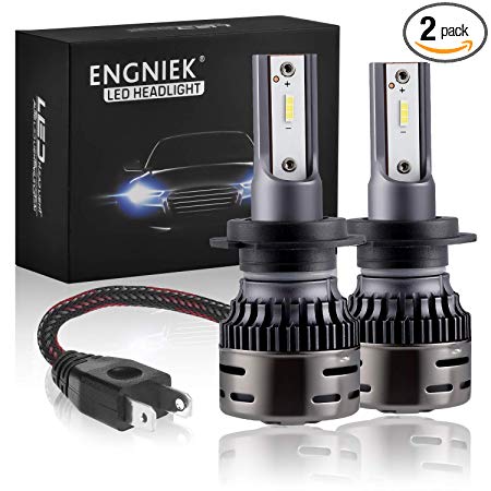 H7 LED Headlight Bulbs Pure White Bright Headlamp All In One Conversion Kit 40W 9800Lm 6000K, 2 Pack