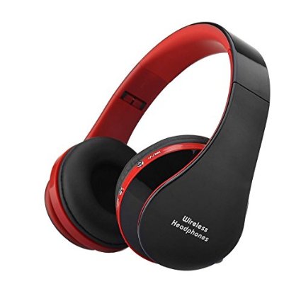 {Factory Direct Sale} Universal Foldable Wireless Bluetooth V3.0 A2DP Stereo Headset Mic for iPhone Samsung LG Cellphone Red