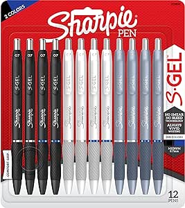 SHARPIE® S-Gel Fashion Barrel Gel Pens, Medium Point, 0.7 mm, Assorted Barrel, Assorted Ink, Pack Of 12 Pens