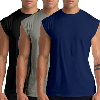 Holure 3 Pack Men's Gym Tank Tops Workout Sleeveless T-Shirts Athletic Muscle Tank Training Bodybuilding Shirts