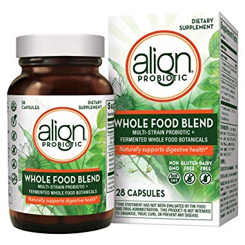 Align Whole Food Blend Multi-Strain Probiotic Supplement, Made with Fermented Wholefood Botanicals, One a Day, Non-GMO, Vegan, Gluten Free, 28 Capsules