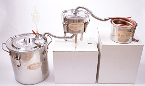 3 Pots DIY 3 Gal 12 Litres Copper Alcohol Moonshine Ethanol Still Spirits Boiler Water Wine Distiller