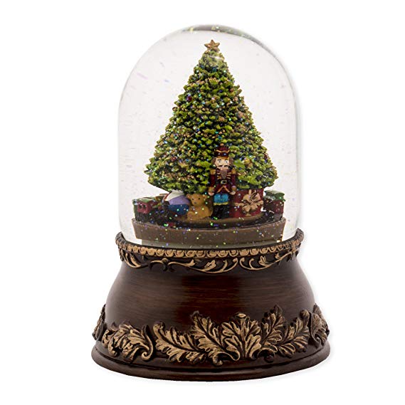 Filigree Nutcracker Revolving Musical Holiday Glitterdome Plays Tune Jingle Bells