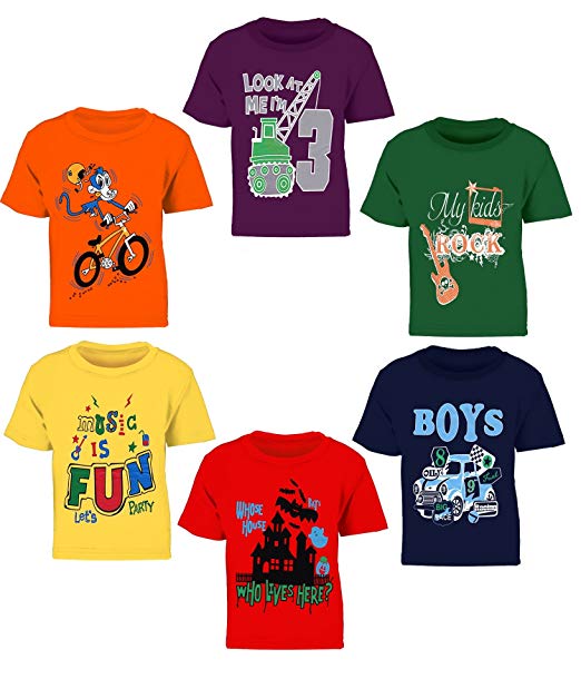 Kiddeo Boy's Cotton T-Shirt - Pack of 6