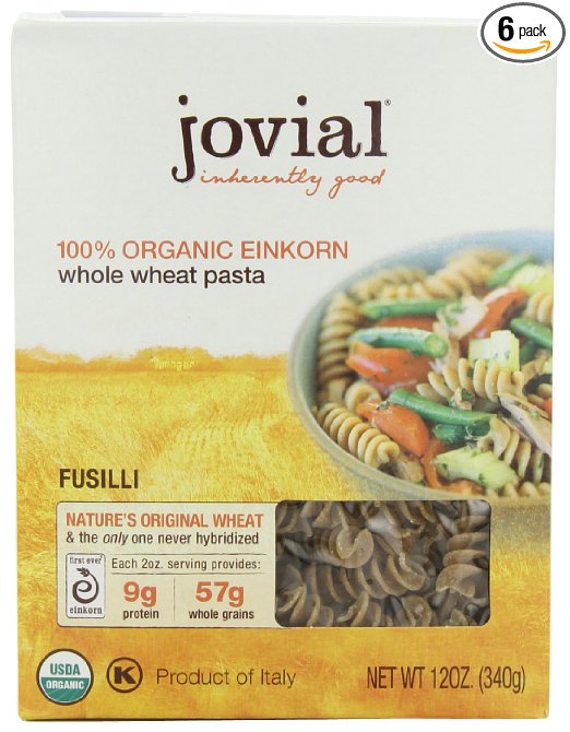 Jovial 100 % Organic Whole Grain Einkorn Fusilli, 12-Ounce Packages (Pack of 6)