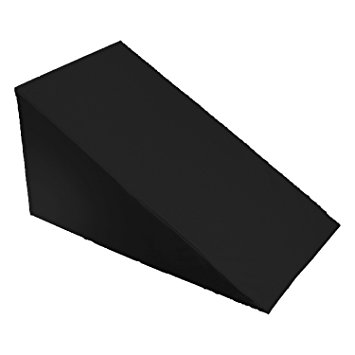 7”, 10”, 12”- inch Foam Bed Wedge Zippered Cover / Pillow Replacement COVER (24" X 24" X 7", Black)