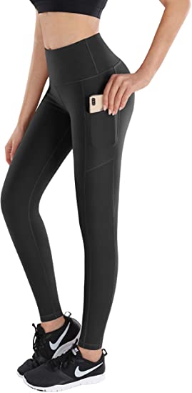 ESPIDOO Yoga Pants with Pockets for Women, High Waist Tummy Control, 4 Way Stretch Workout Leggings