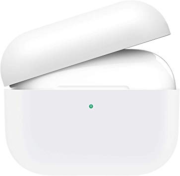 Aotao Silicone Case for AirPods Pro, Hingeless, Slim-Fit, Scratch/Shock Resistant Silicone Cover for AirPods Pro (Slim White)
