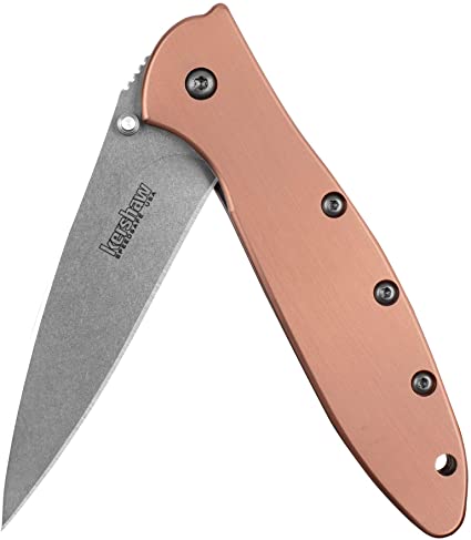 Kershaw Leek Pocket Knife, 3 inch Blade, Great EDC Folding Knives, Frame Lock, SpeedSafe Assisted Opening, Made in the USA, Multiple Styles