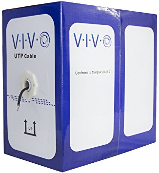 New 1,000 ft bulk Cat5e Ethernet Cable / Wire UTP Pull Box 1,000ft Cat-5e Waterproof Outdoor / Direct Burial / Underground ~ VIVO (CABLE-V003)