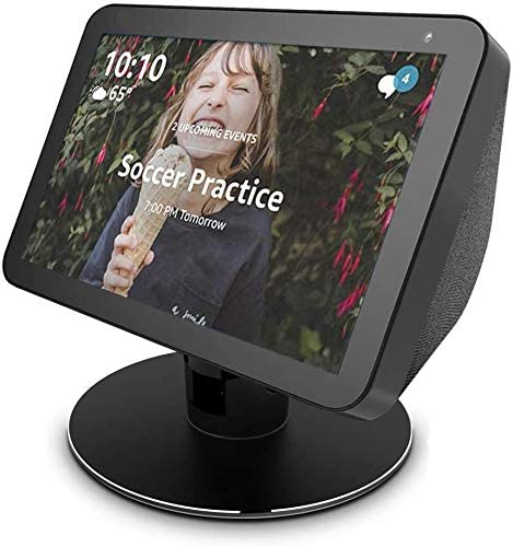 Stand for All-New Echo Show 8 / Valentines Day Gifts for him, Eight Rare-Earth Magnets on The top Stand for Amazon Echo Show 8, Horizontal 360 Rotation Longitudinal Angle Change Base Black
