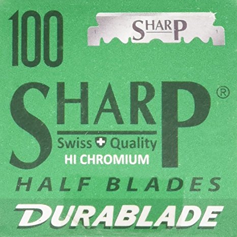 Sharp 100 Hi-Chromium Single Edge Shaving Razor Blades (Swiss Made)