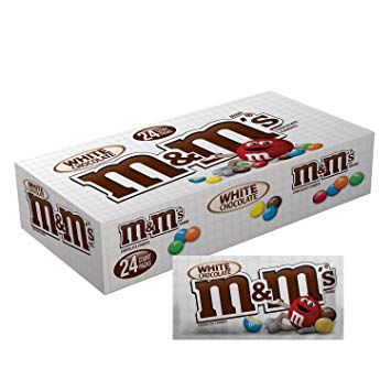 M&M'S White Chocolate Singles Size Candy 1.5-Ounce Pouch 24-Count Box
