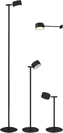 Northpoint LED Akku Stehlampe 3-in-1 Leselampe – Dimmbar Flexibel als Steh- Tisch- & Wandleuchte Warmweißes Licht (3000K) Innen & Außen Höhenverstellbar bis 120 cm (schwarz)