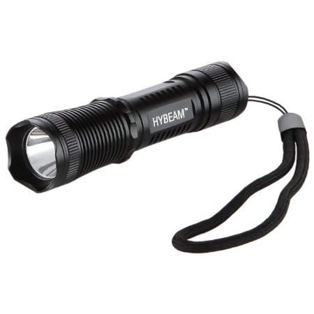 Hybeam Mini Tactical Flashlight with 3 Modes Ultra Bright 300 Lumens Cree Bulb and Waterproof Body