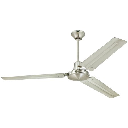 Westinghouse 7861400 Industrial 56-Inch Three-Blade Ceiling Fan with Ball Hanger Installation System Brushed Nickel